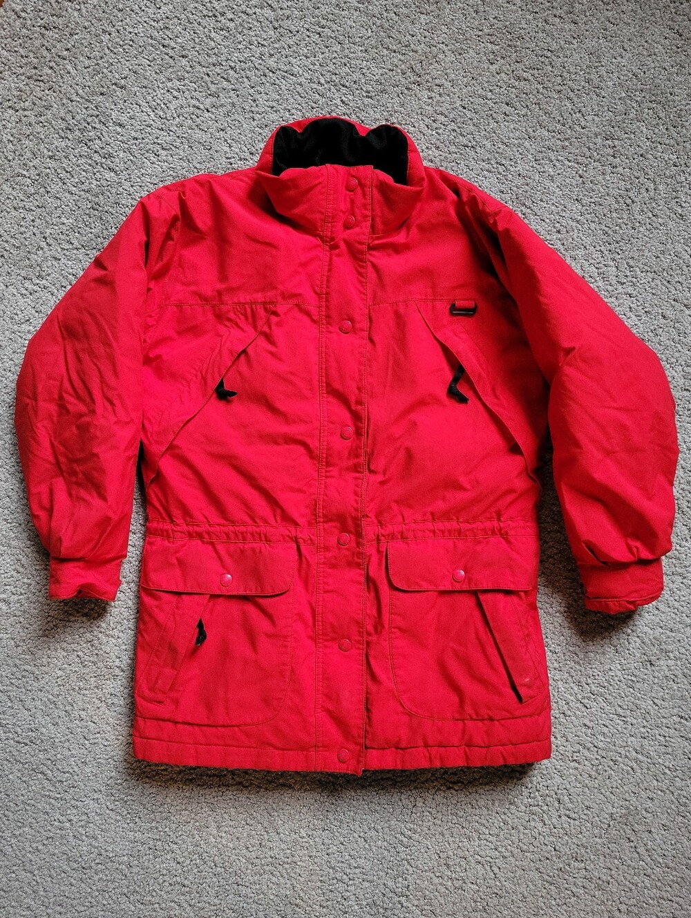 Vintage Eddie Bauer Gore-Tex Down Parka Red Medium Black Gold Tag